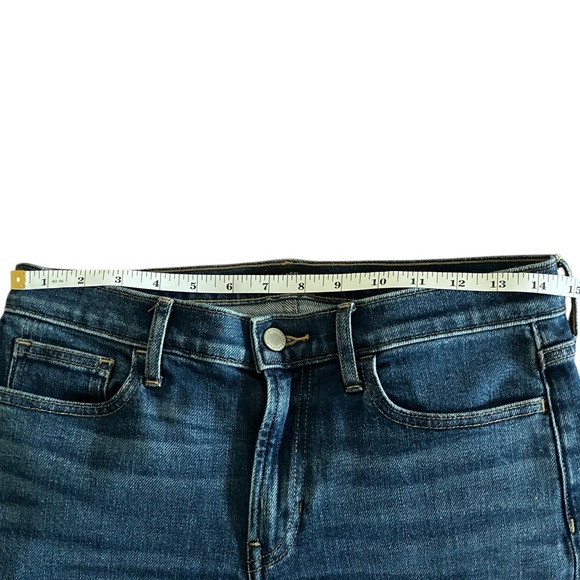 Banana Republic HIGH-RISE WIDE-LEG CROP Women’s Blue Jeans 28P Petite Raw Hem - Picture 6 of 9